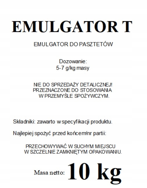 EMULGATOR DO PASZTETÓW, PASZTETOWYCH, ITP. Kod producenta 05102022