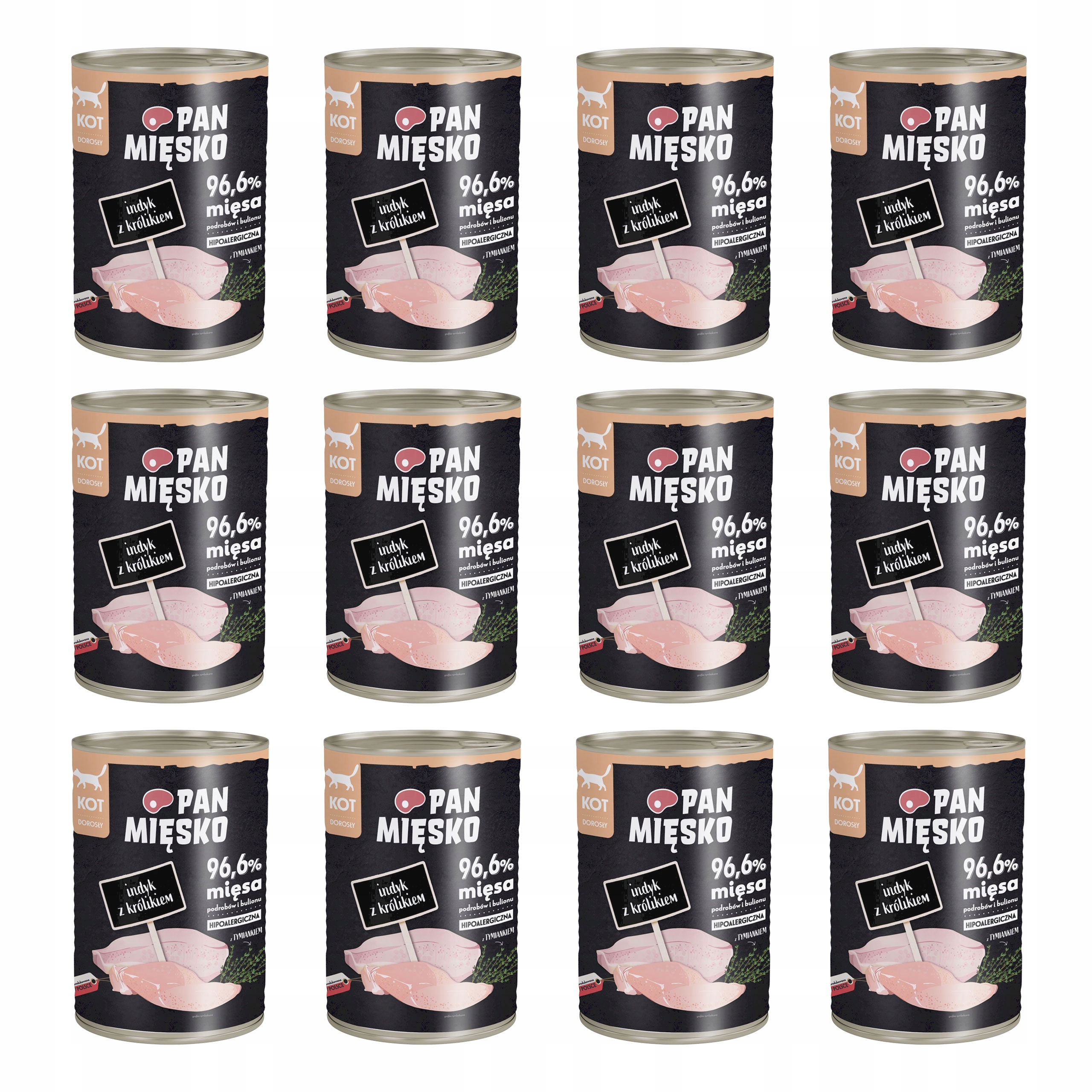 Levně Pan Mięsko Bezobilné Krmivo pro kočky Krůta králík 12 x 400 g