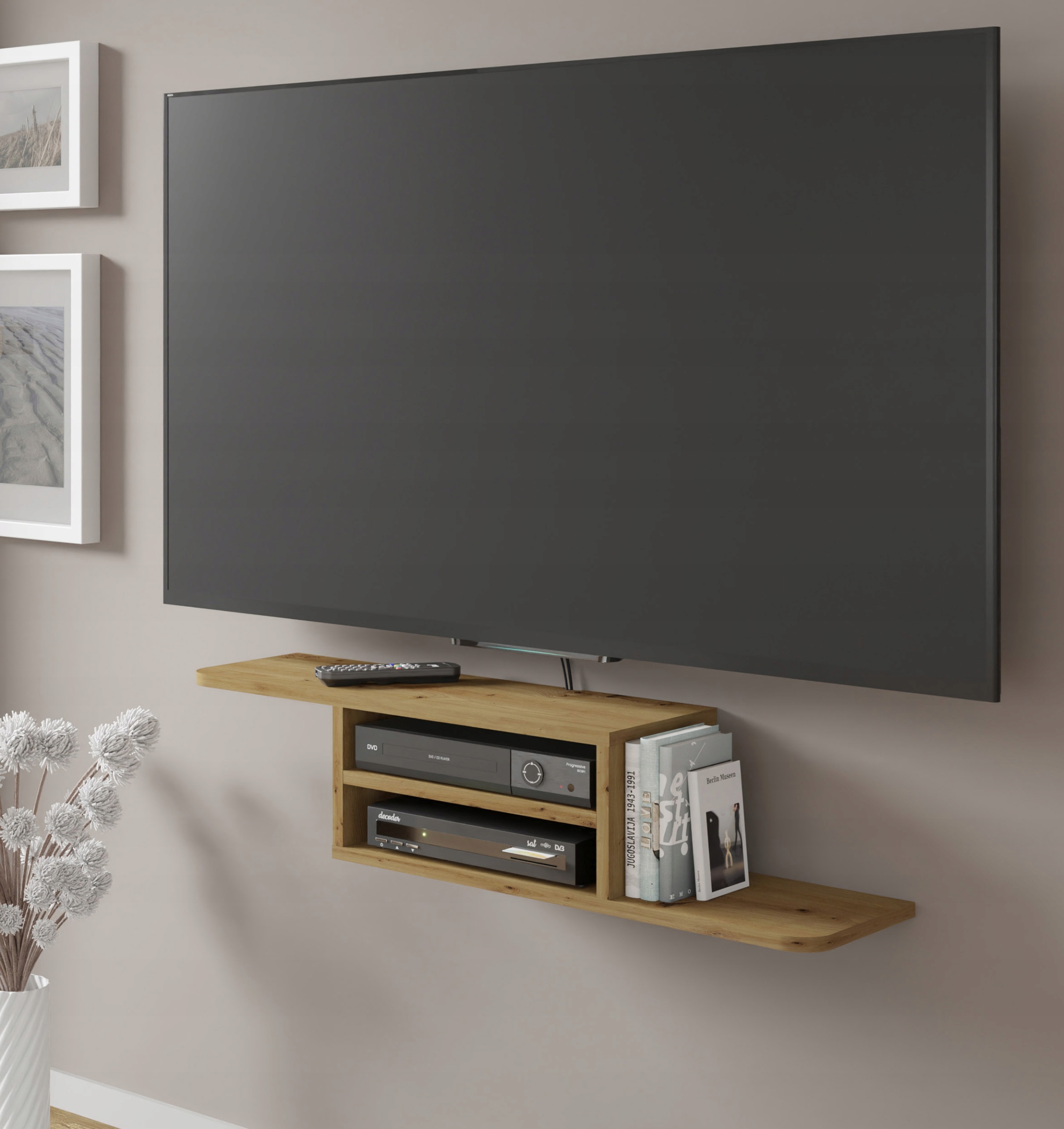 Półka RTV pod telewizor DEDAL 90 cm dąb artisan