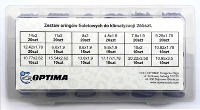 

Zestaw 265 Szt Fioletowych O-ringów Klimatyzacja