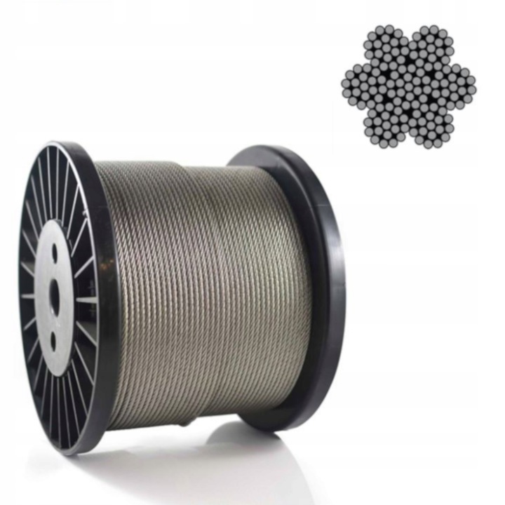 Lina linka stalowa nierdzewna 7x7 3mm 250m Szpula