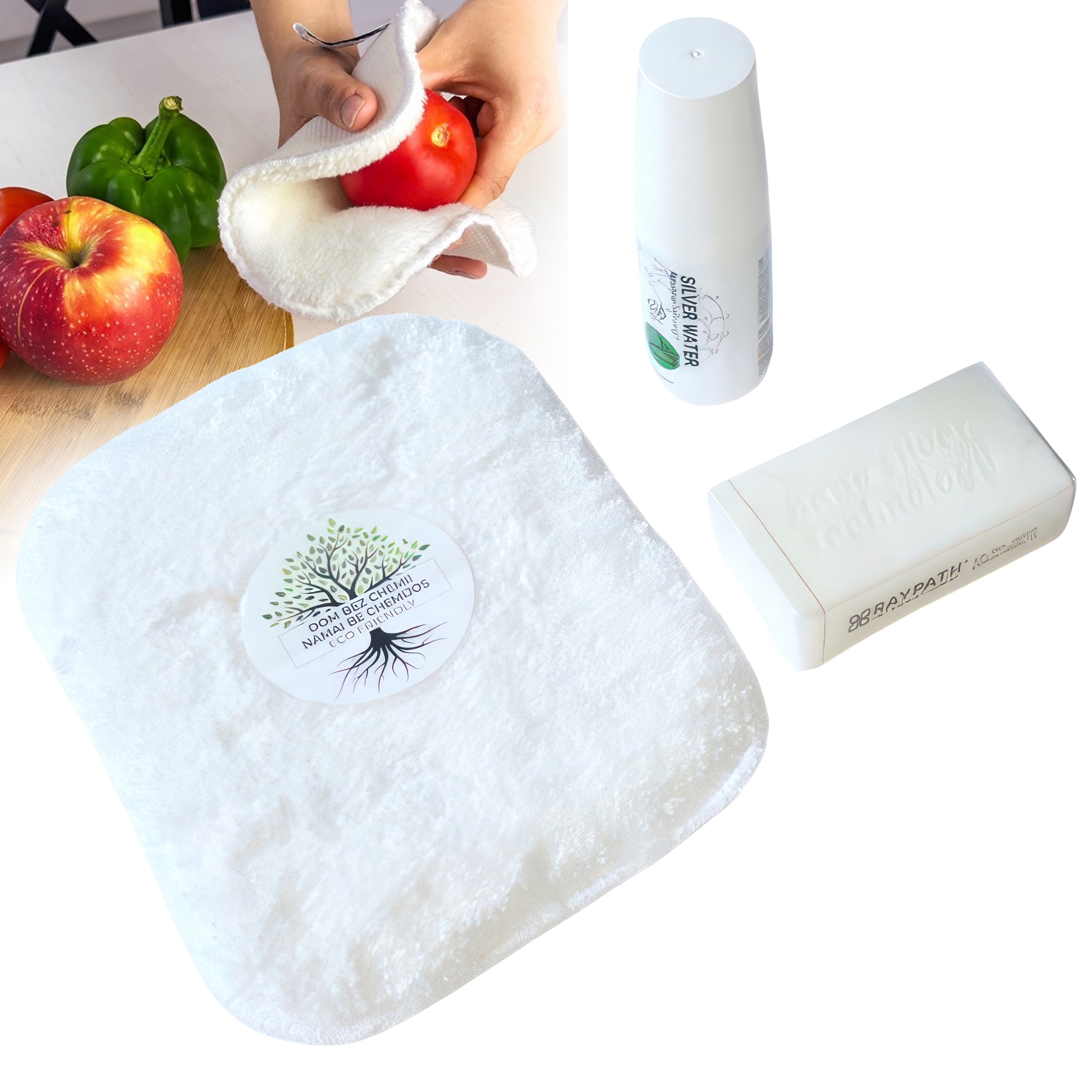 Sada Na Čistič Do Kuchyně Zeleniny Mini Mýdlo Voda S Mikrostříbrem