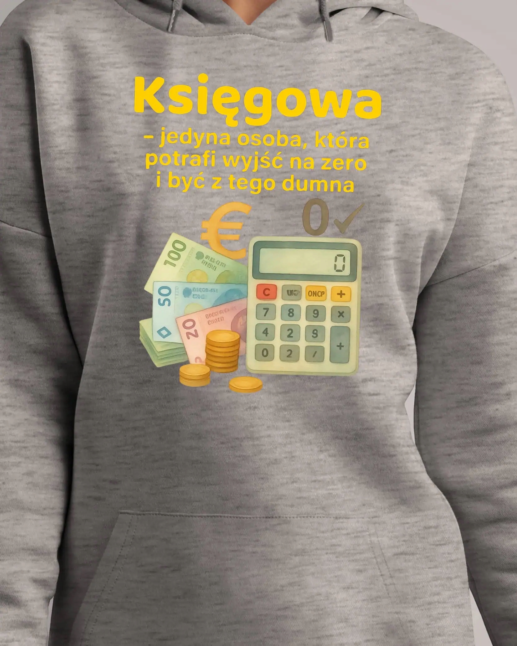 Dárek pro účetní Vtipná Mikina s kapucí Šedá XL