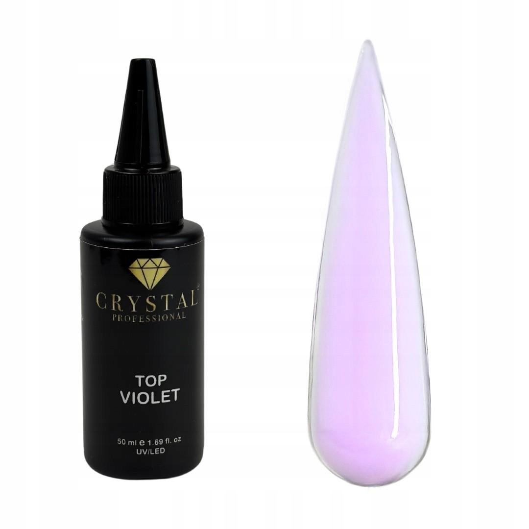 Hybridní top na nehty 50 ml kamuflážní Violet No Wipe Crystal Pro