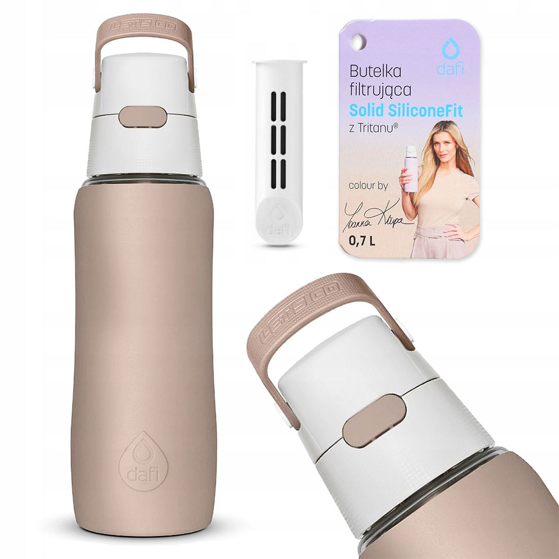 

Butelka Dafi Solid SiliconeFit 0,7l cappuccino