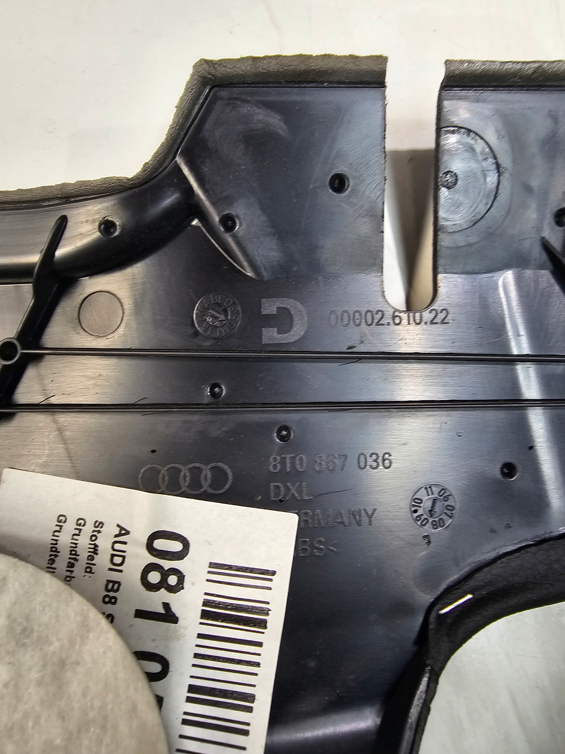 side upholstery KANAPY right AUDI A5 8T COUPE 8T0867036
