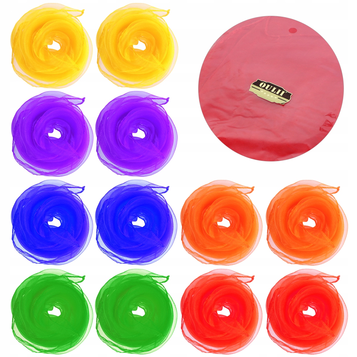 SZALIK KWADRATOWY JEDWABNY SZALIK DO TAŃCA 12 SZT Kolor wielokolorowy