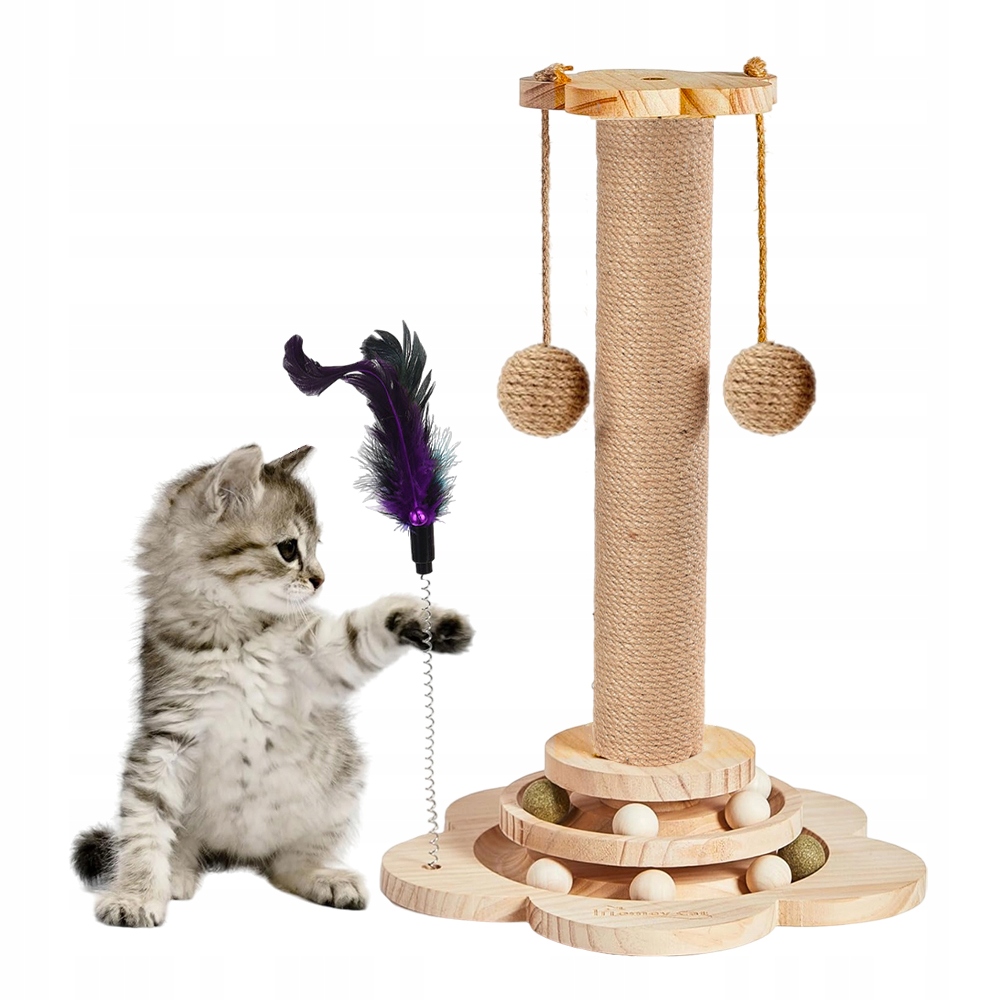 Levně Škrabadlo Pro Kočky Sloupek S Míčem Na Škrábání Věž 44.5 CM Sisal Hračka