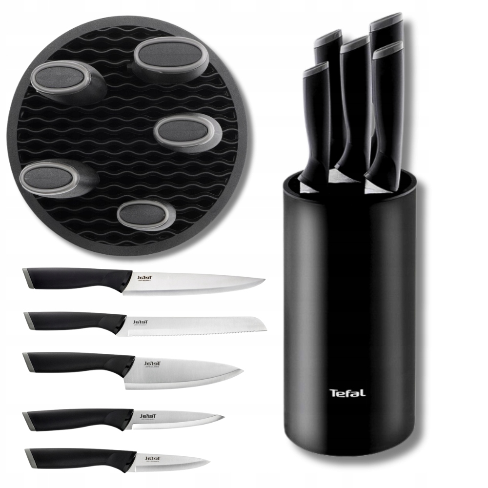 Kuchynské nože Tefal v bloku Kuchynský nôž šéfkuchára Kompletná sada