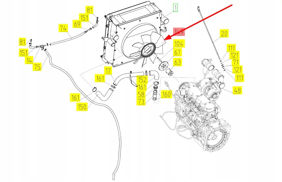 100814570 Wentylator chłodnicy silnika Producent części Rostselmash