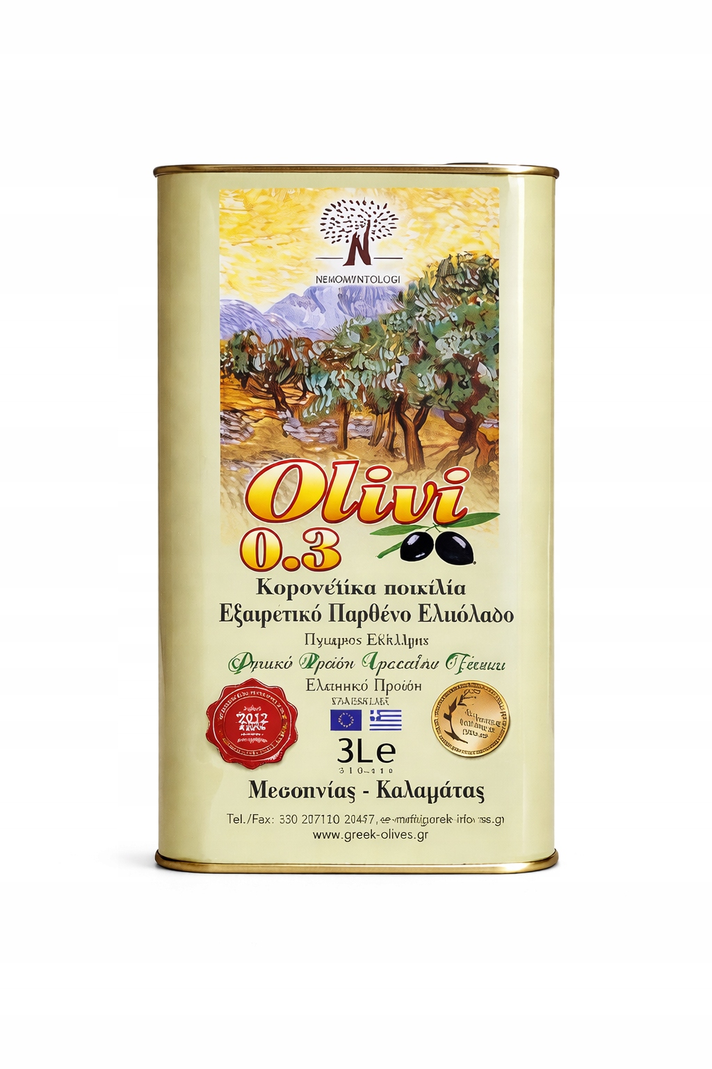 Olivový olivový olej 3 l Extra panenský řecký Oceněný čerstvý 2025/26