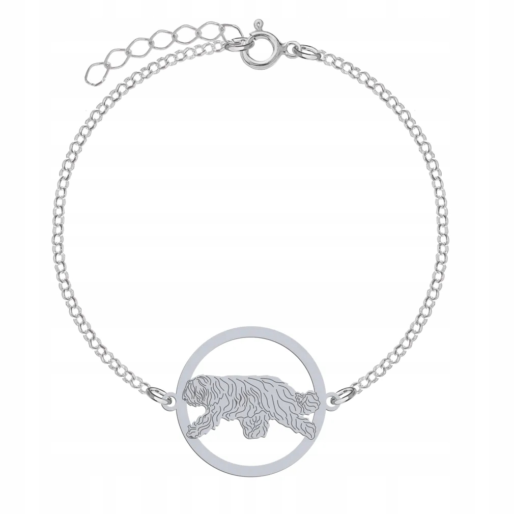 Stříbrný náramek s psem Rumunský ovčák Mioritic Stříbro 925 Gravírování