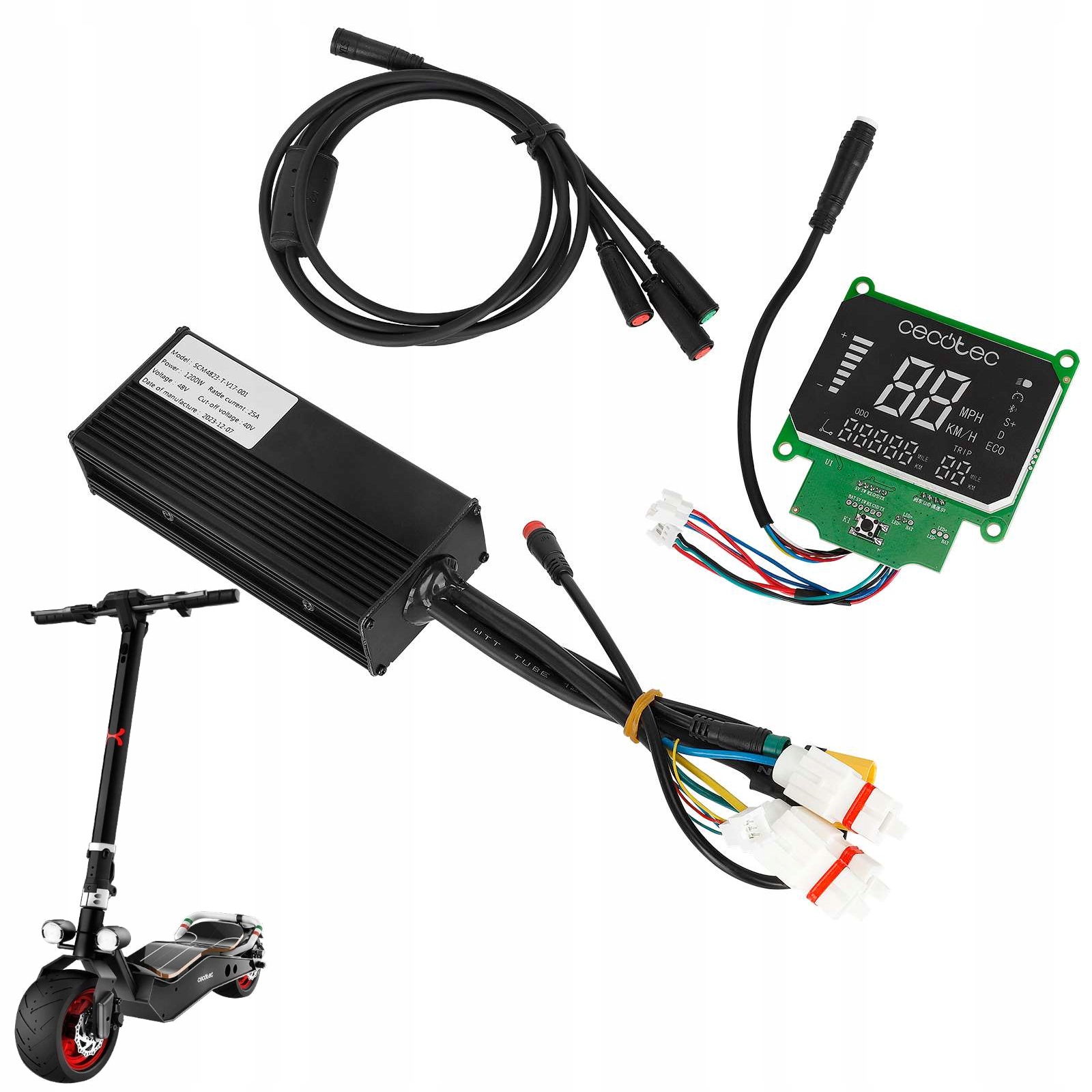Sada displej ovladač 48V 1200W kabel pro Cecotec Bongo Z