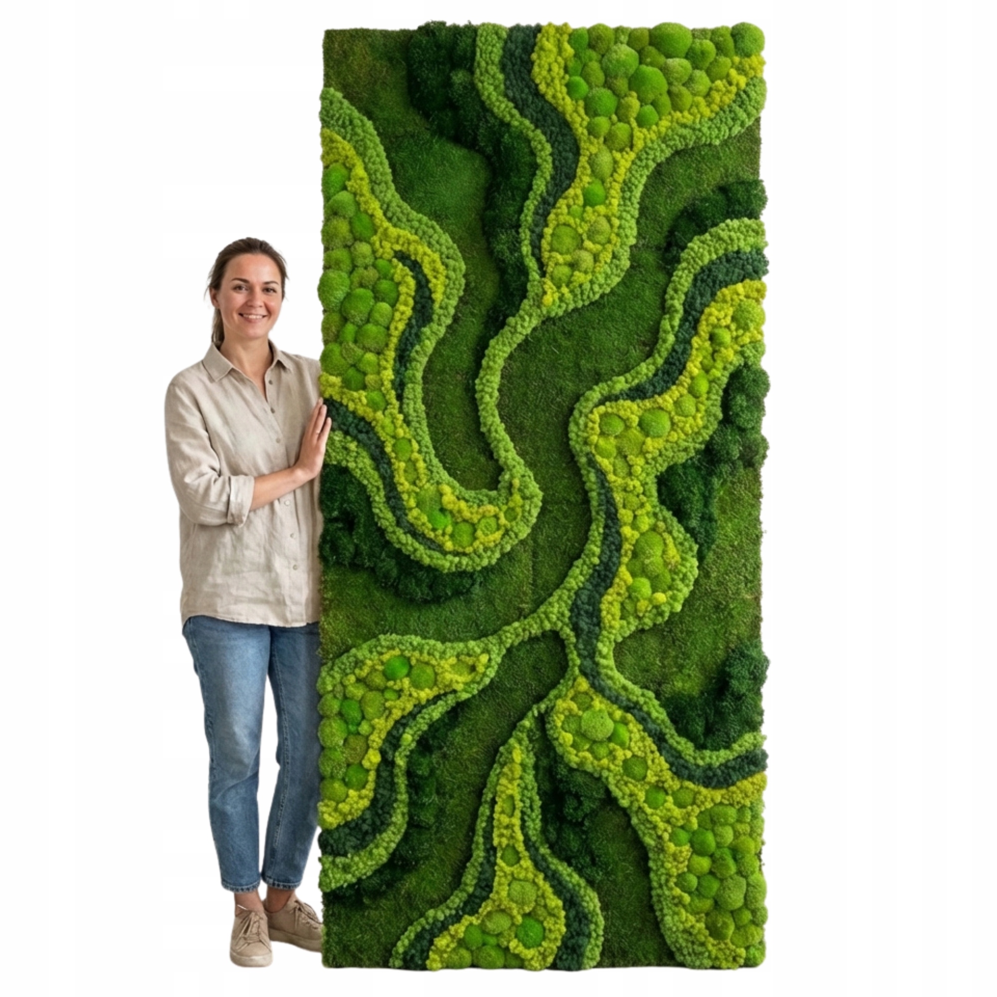 Panel z stabilizovaného mechu Chrobotka 120x240 Stěna z mechu Mech Chrobotek