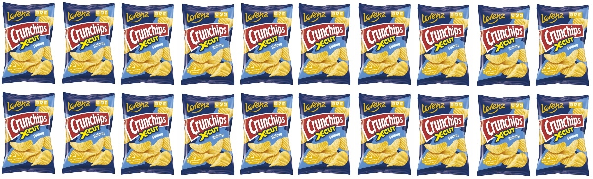 20x 140g Crunchips X-Cut chipsy solone bez glutenu Karton