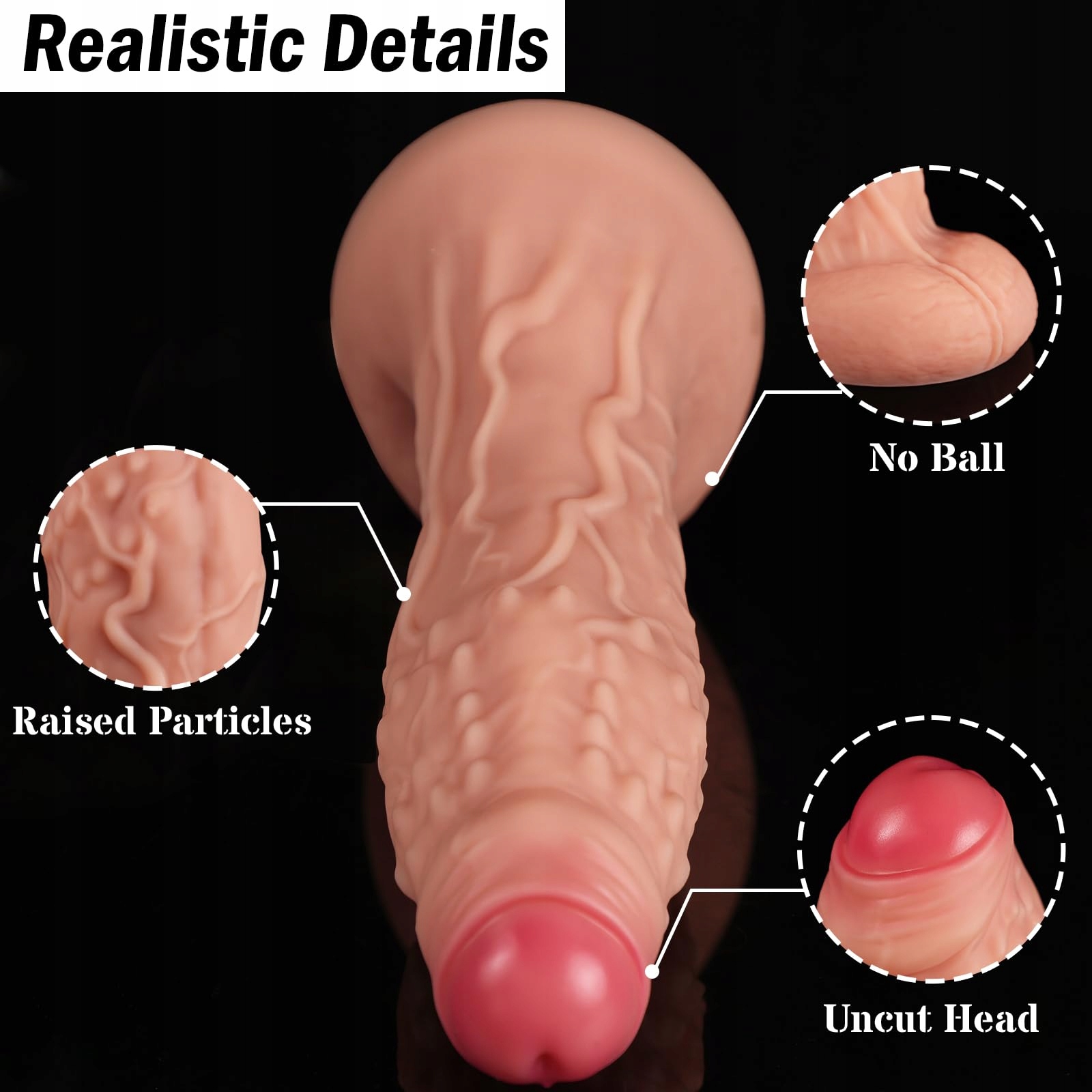XXL MONSTER Realistyczny Dildo Analny Silikonowy z Mocną Przyssawką — miniatura 6