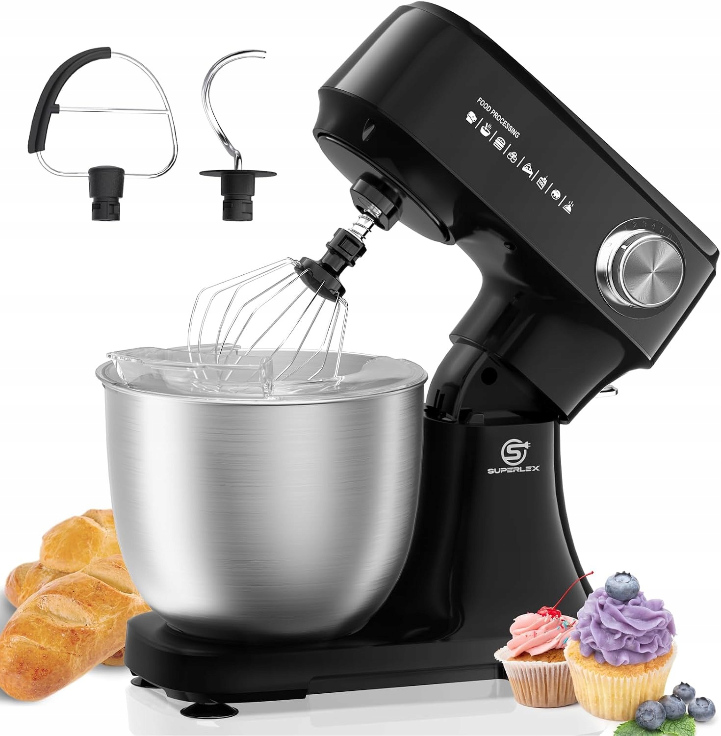 Planetární kuchyňský robot Superlex KM3000CE-GS Mixér 800W 4,5L