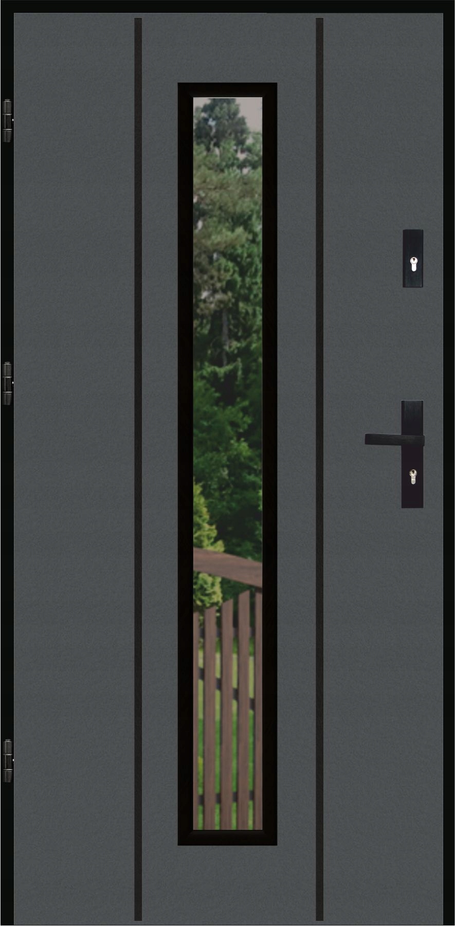 Drzwi Ud 1,2 Lux 72mm Płaskie 29 Ap S Black Antracyt Lewe 90 na zew