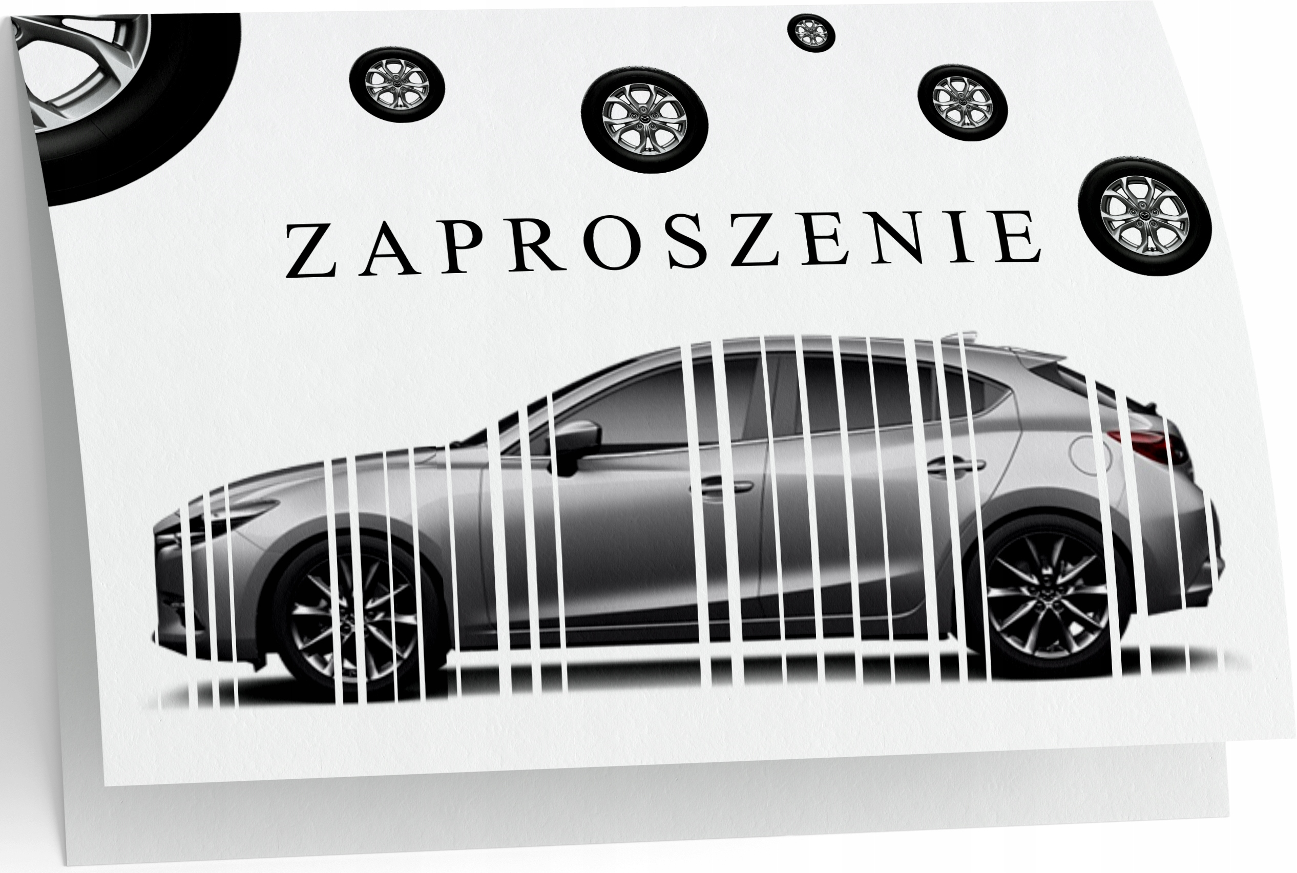ZAPROSZENIE MAZDA AUTA SAMOCHODY ZAPROSZANIA URODZINOWE 20x15 cm
