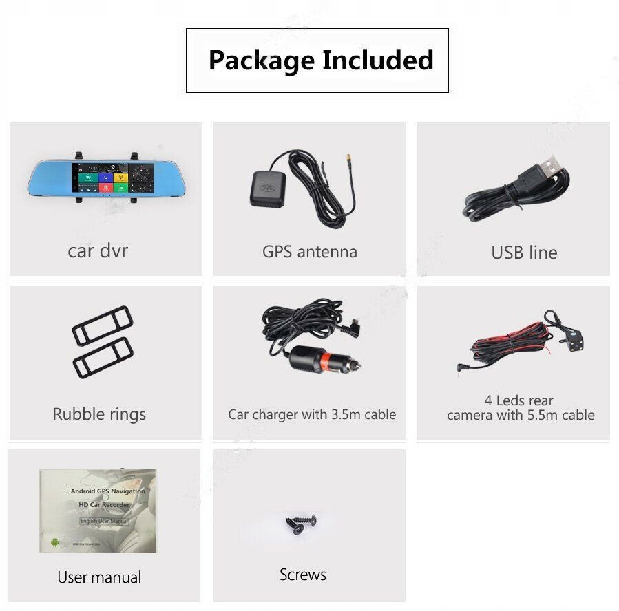 4G 7 "lusterko wsteczne nawigacji Android Przekątna ekranu 7