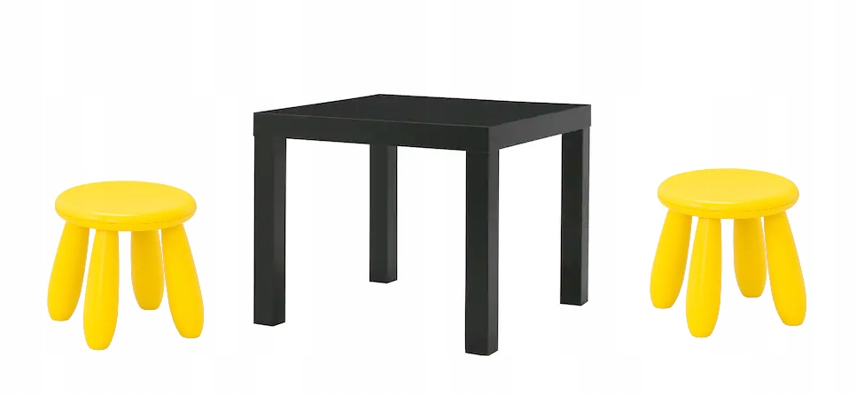 IKEA LACK Stolik + MAMMUT Dwa Stołki dla dzieci