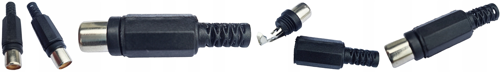 5 x Gniazdo RCA / Cinch z odgiętką, na kabel Kod producenta Gniazdo RCA / Cinch na kabel