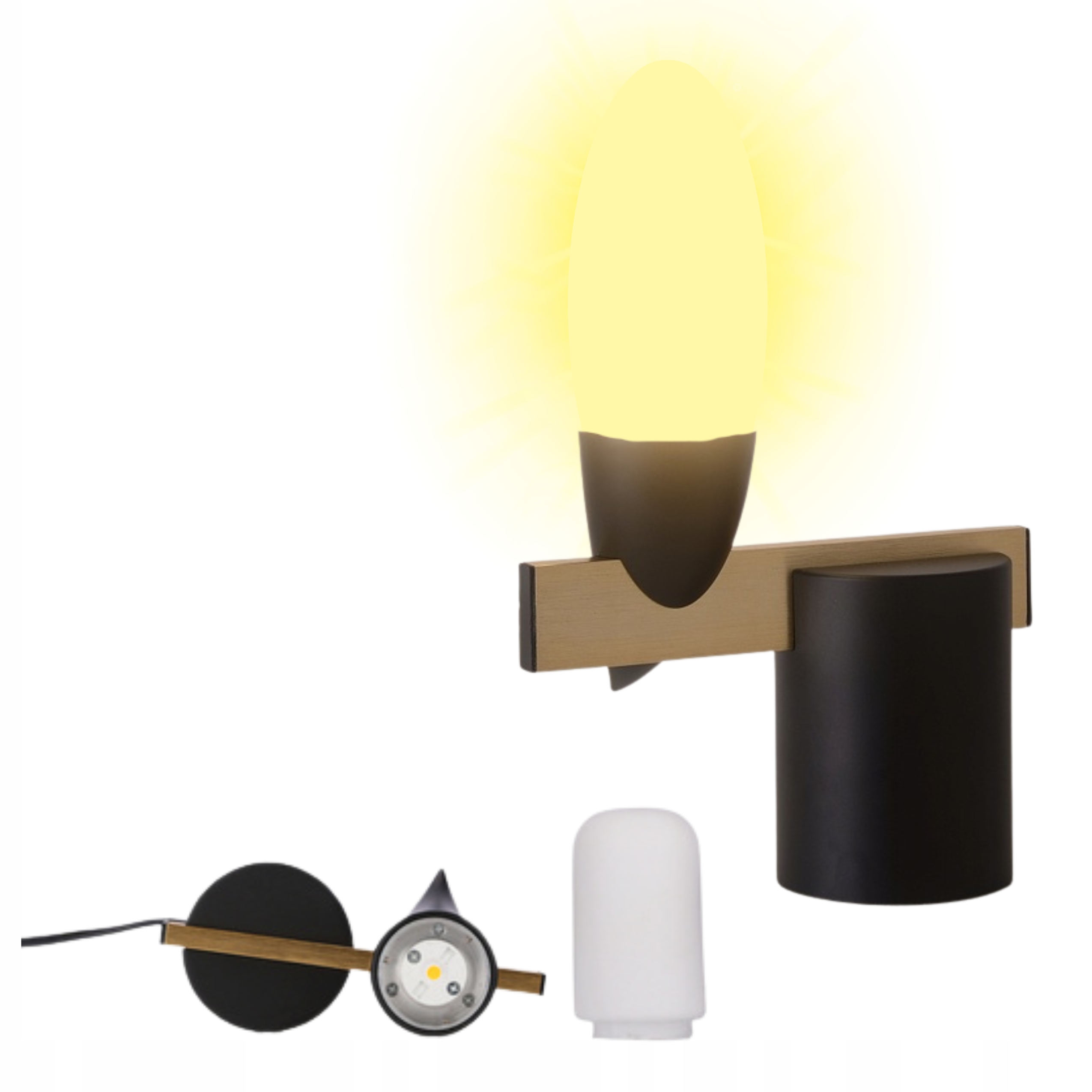 Stolová lampa Candellux Sakai biela, čierna, žltá 5,4 W