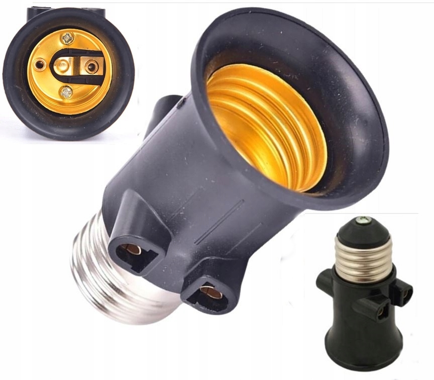 ROZGAŁĘŹNIK ADAPTER PRZEDŁUŻACZ ŻARÓWKI OPRAWKA REMONTOWA ZŁODZIEJKA E27