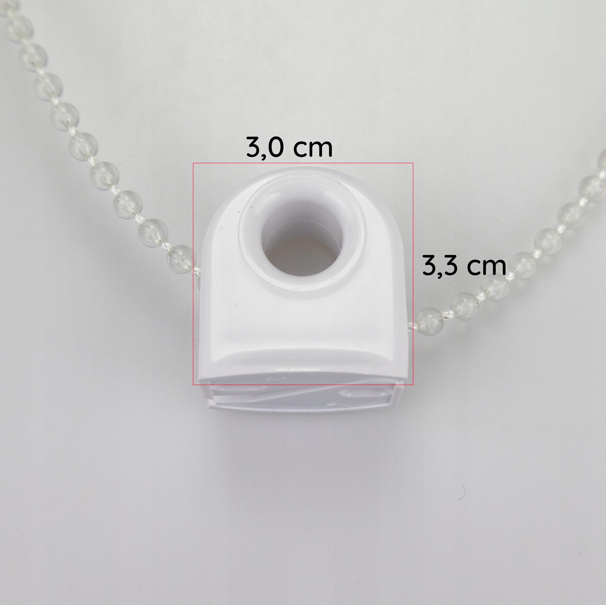 NAPINACZ łańcuszka koralika do rolety biały Marka Foset