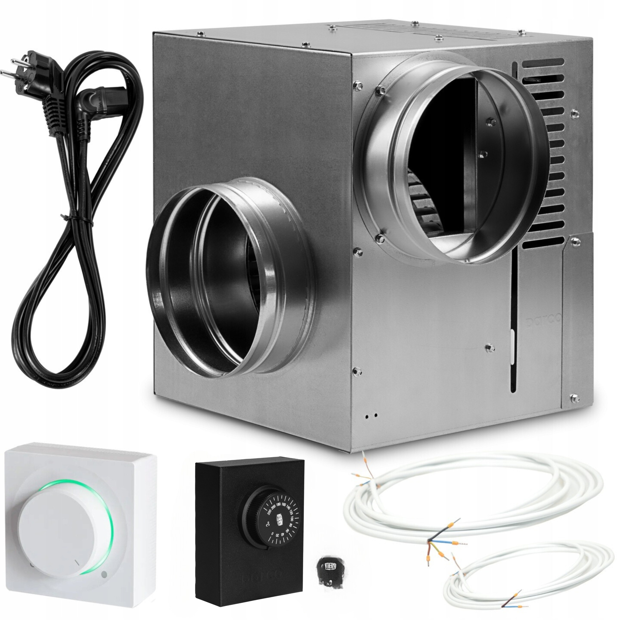 Komínový Ventilátor Dgp fi 150 mm 860 m3/h Regulátor Sada káblov