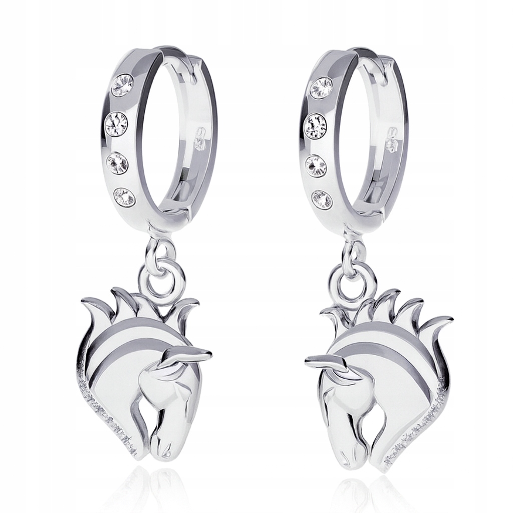 Stříbrné náušnice Pouta Kůň Hlava koně Pro koně Stříbro ryzost 925