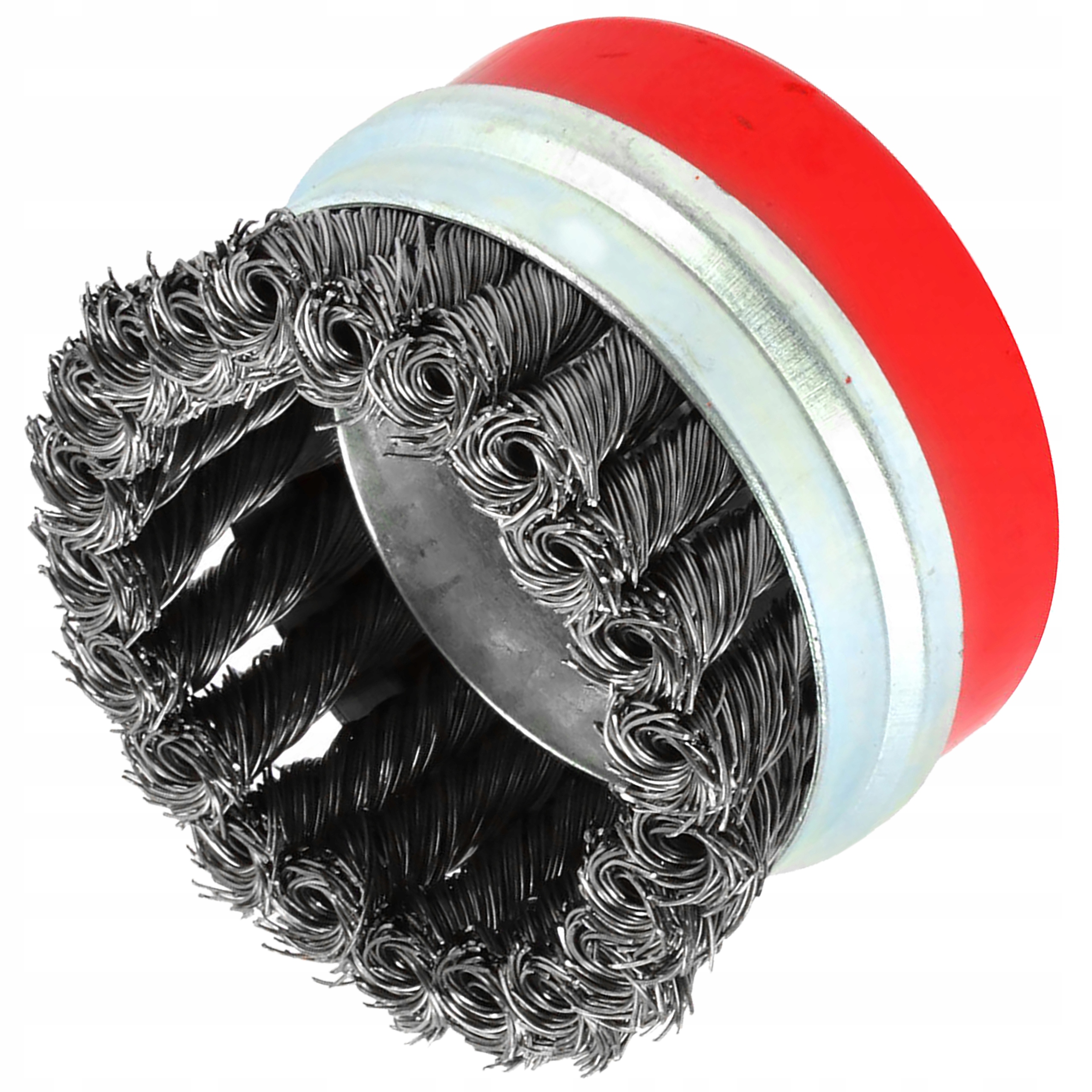 SZCZOTKA DRUCIANA DOCZOŁOWA PLECIONA 100mm M14 DO SZLIFIERKI KĄTÓWKI OPASKA