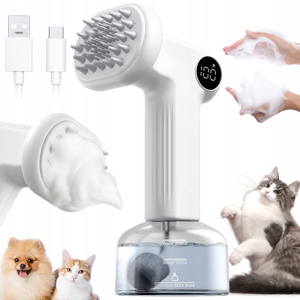 Levně Nabíjecí Usb Penovač Pro Psy, 2 Režimy Pianování, Hloubkové Čištění