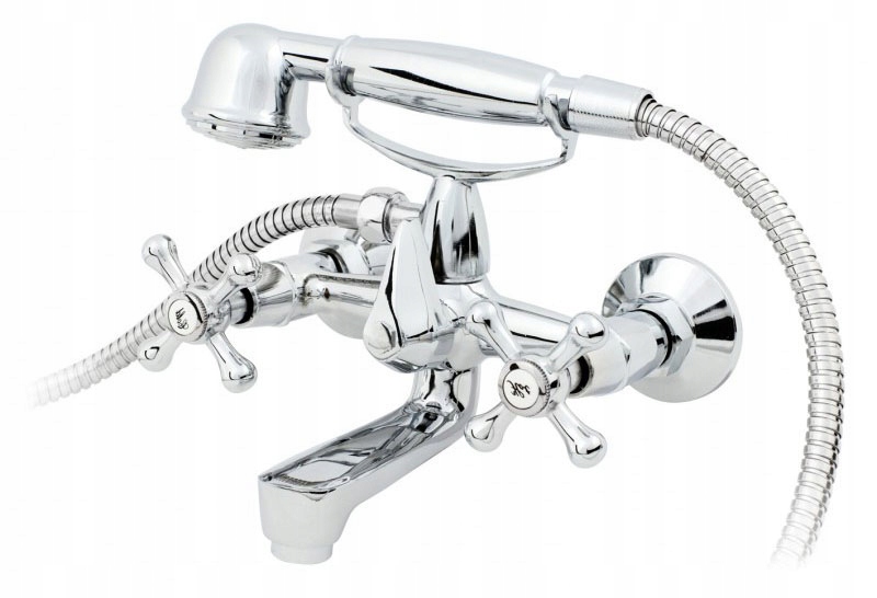 

Bateria Wannowa Ścienna Chrom Kran Hydroland Retro