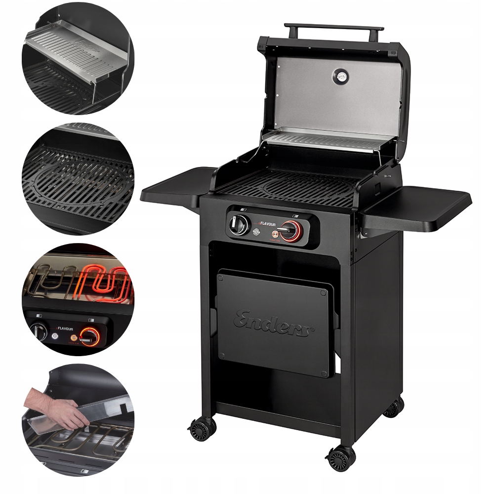 Grill elektryczny ogrodowy stojący duży Enders eFlavour 2 Turbo (97156)
