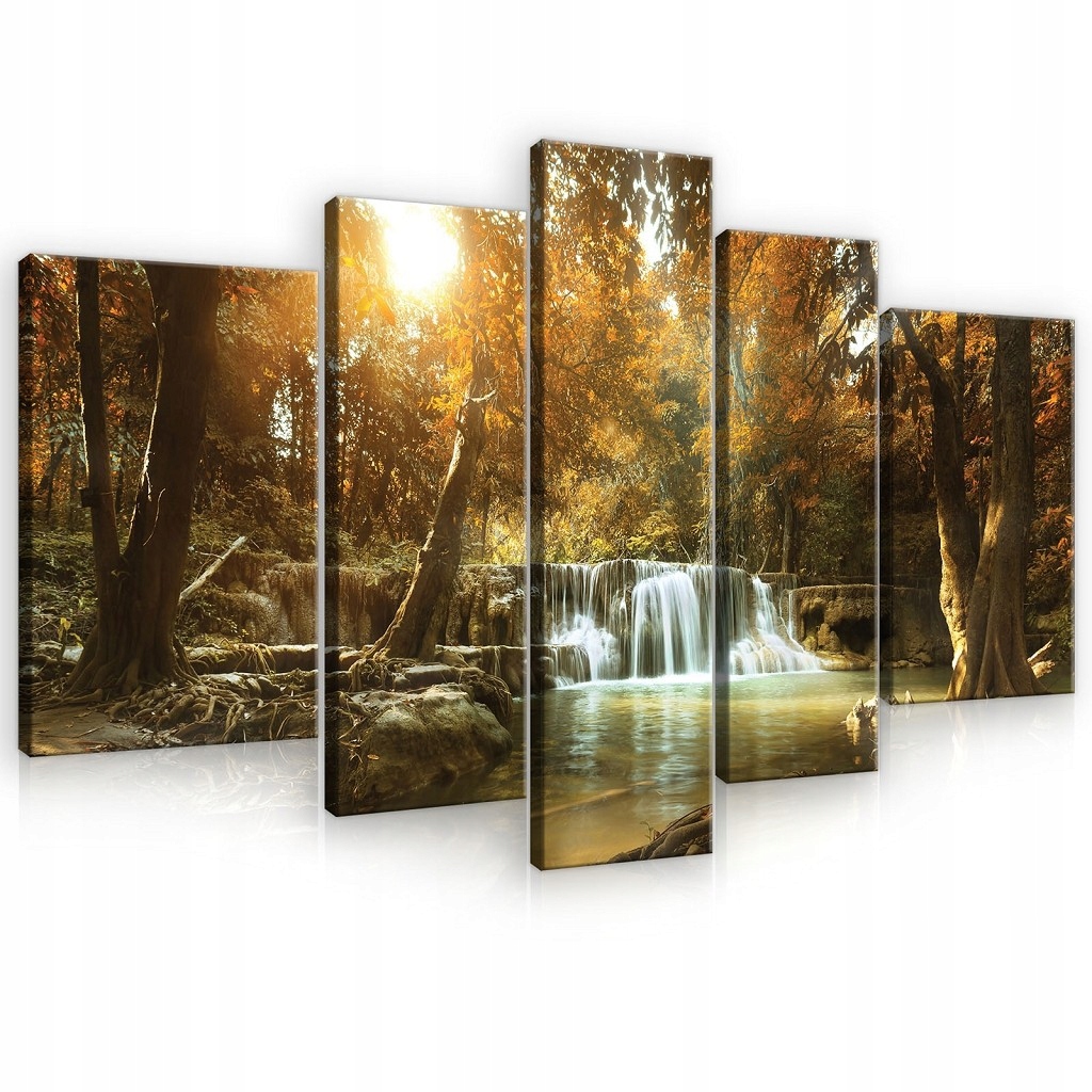 Obraz 170x100 Jesenný vodopád krajina les zlato jeseň pokoj prírody