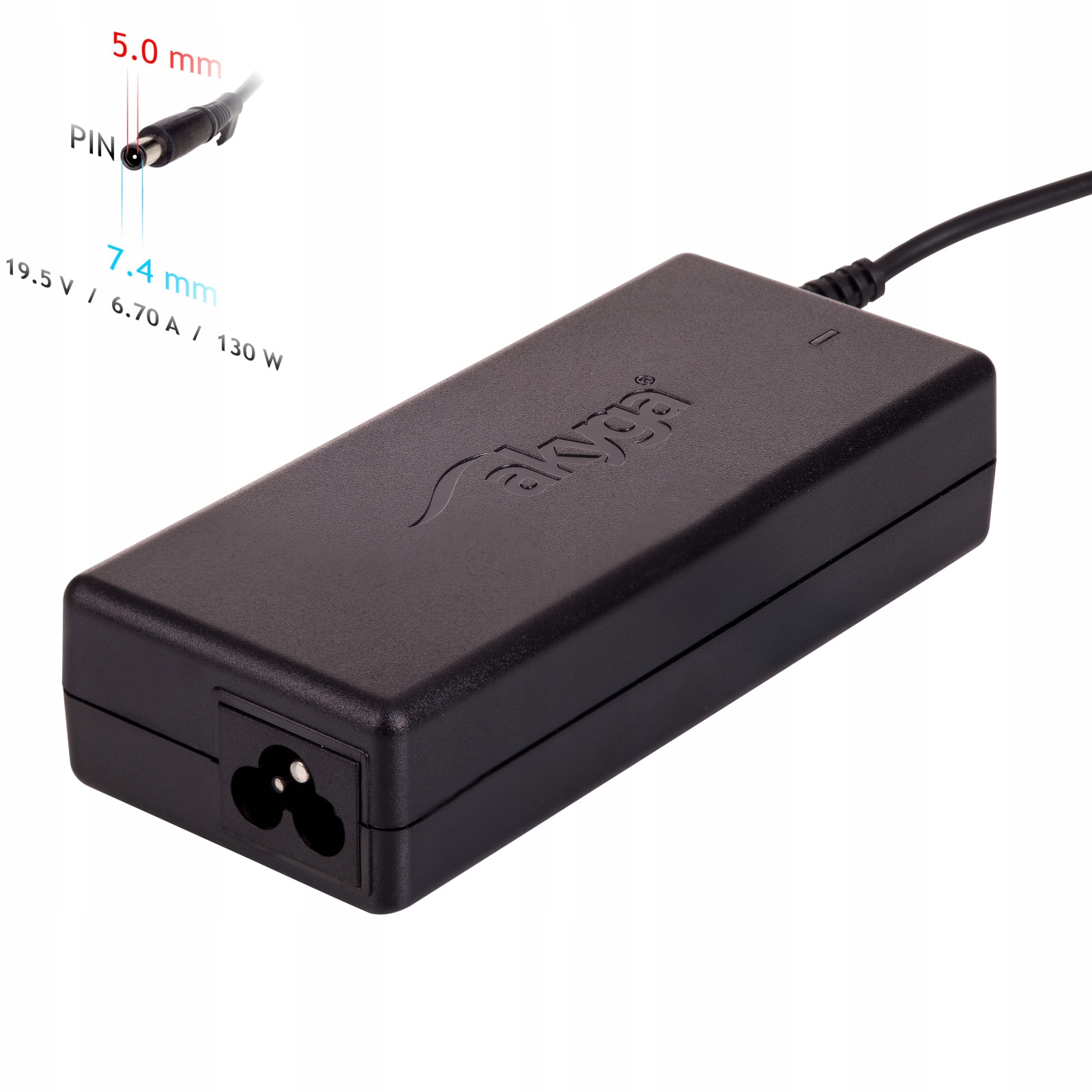 Napájecí adaptér pro notebook Dell Akyga AK-ND-57 19.5V 6.7A 130W 7.4 x 5.0 mm pin