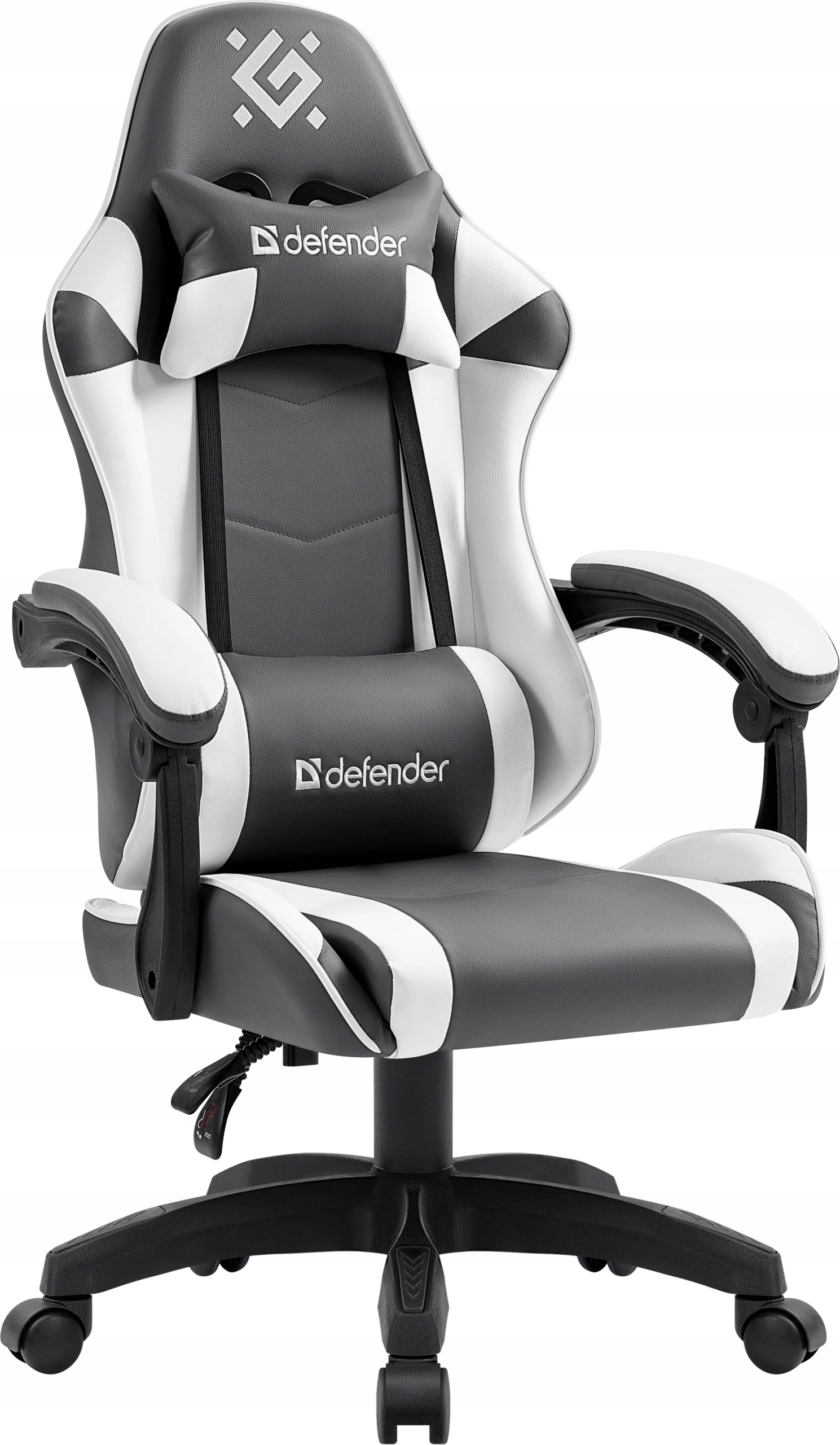FOTEL DEFENDER FORTUNE SZARO-BIAŁY GAMING — 15