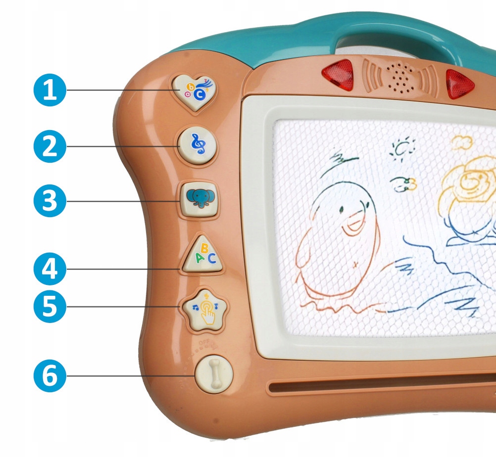 Duży ZNIKOPIS Tablica MAGNETYCZNA TABLET Kolor LED Bohater brak