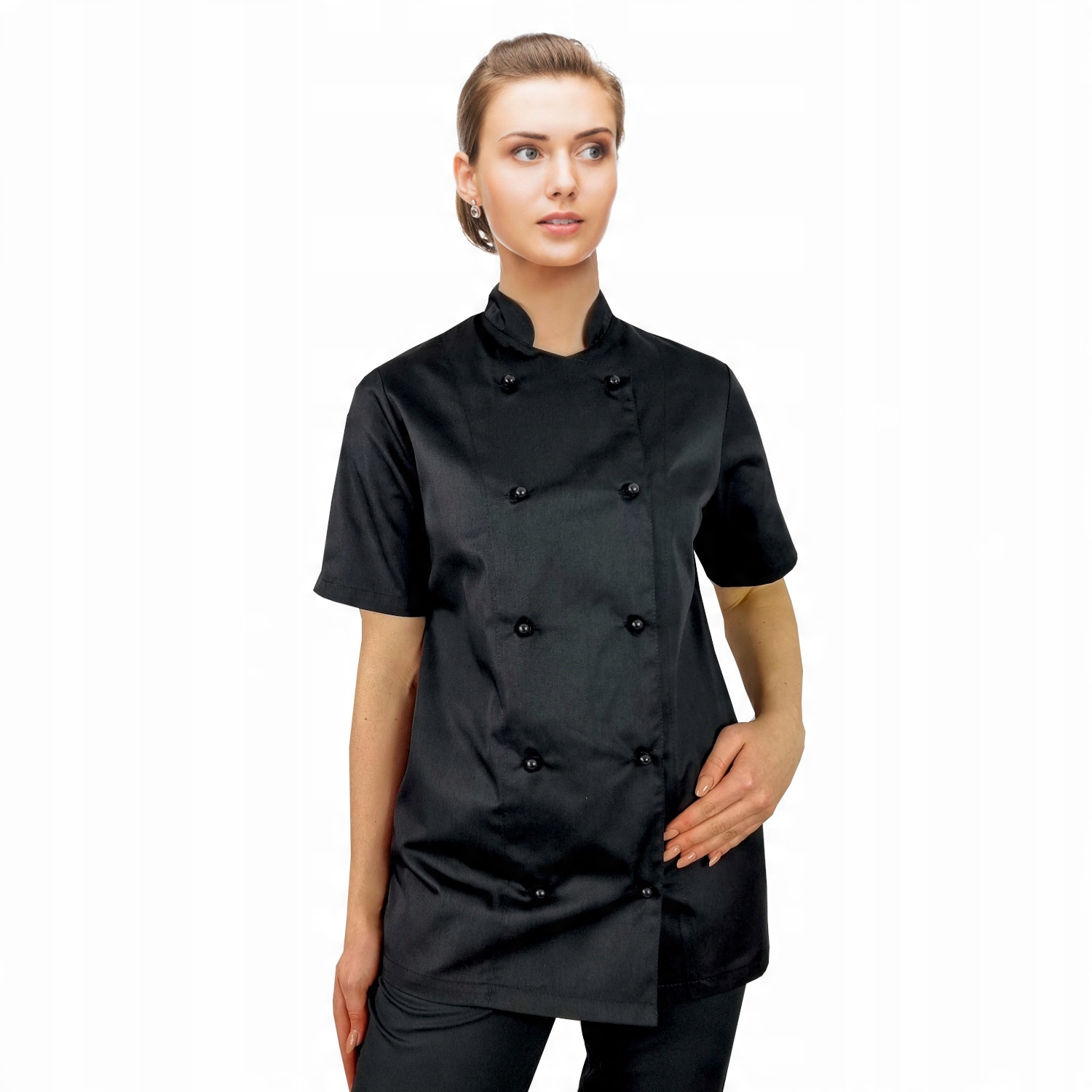 

Bluza kucharska CZARNA,damska,rękaw krótki roz.XS