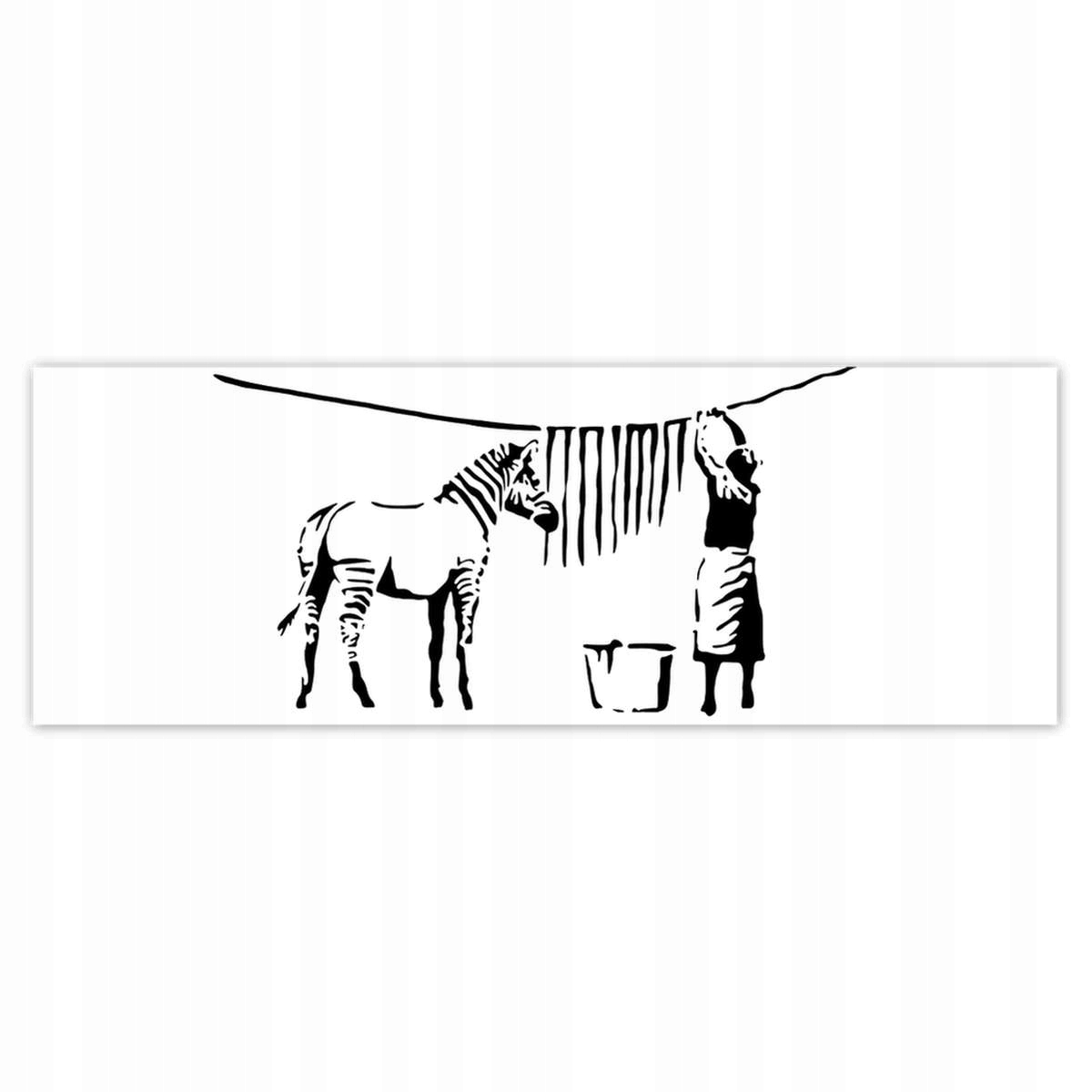 Fototapety 624x219 Praní zebry Banksy Pruhy