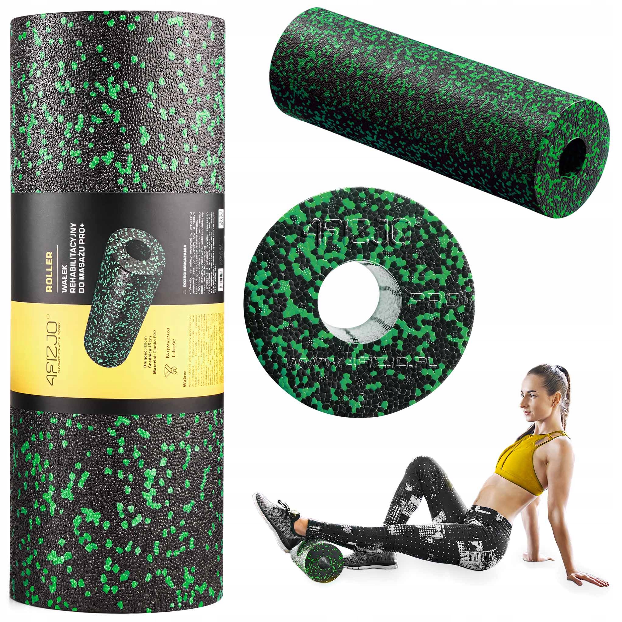 ROLLER WAŁEK DO MASAŻU ROLLOWANIA MIĘŚNI TERNINGU GŁĄDKI PIANKOWY EPP 45CM