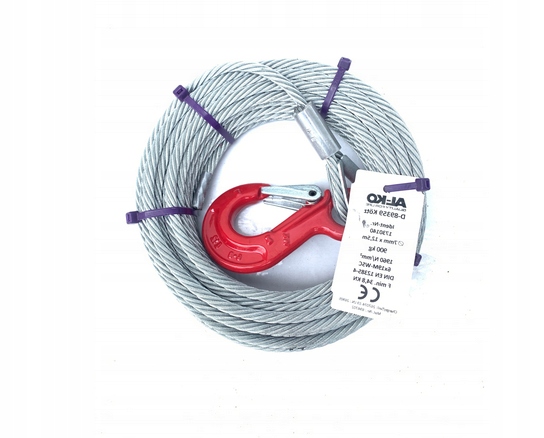 Nové ocelové lano Alko 7 mm 12,5 m 900 kg pro naviják navijáku 901A 900C
