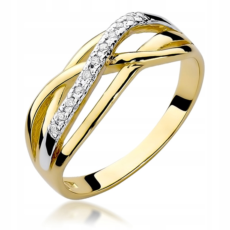 Zlatý Prstýnek osázený Brilianty 0,10 ct