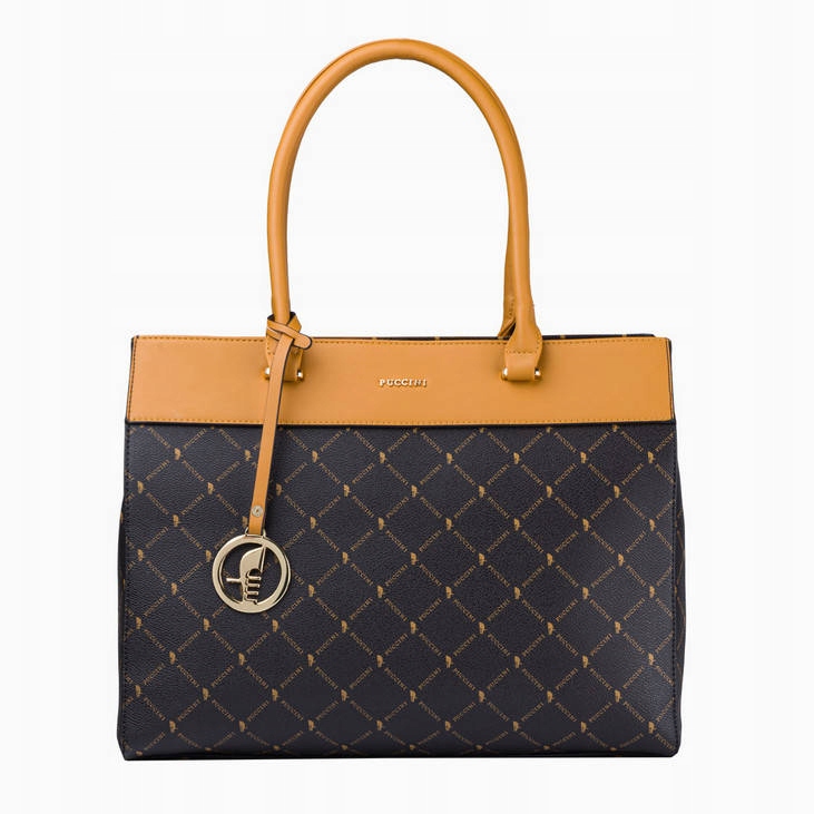 Torebka shopperka Puccini Monogram BLXP0040 brąz Kolor brązowy