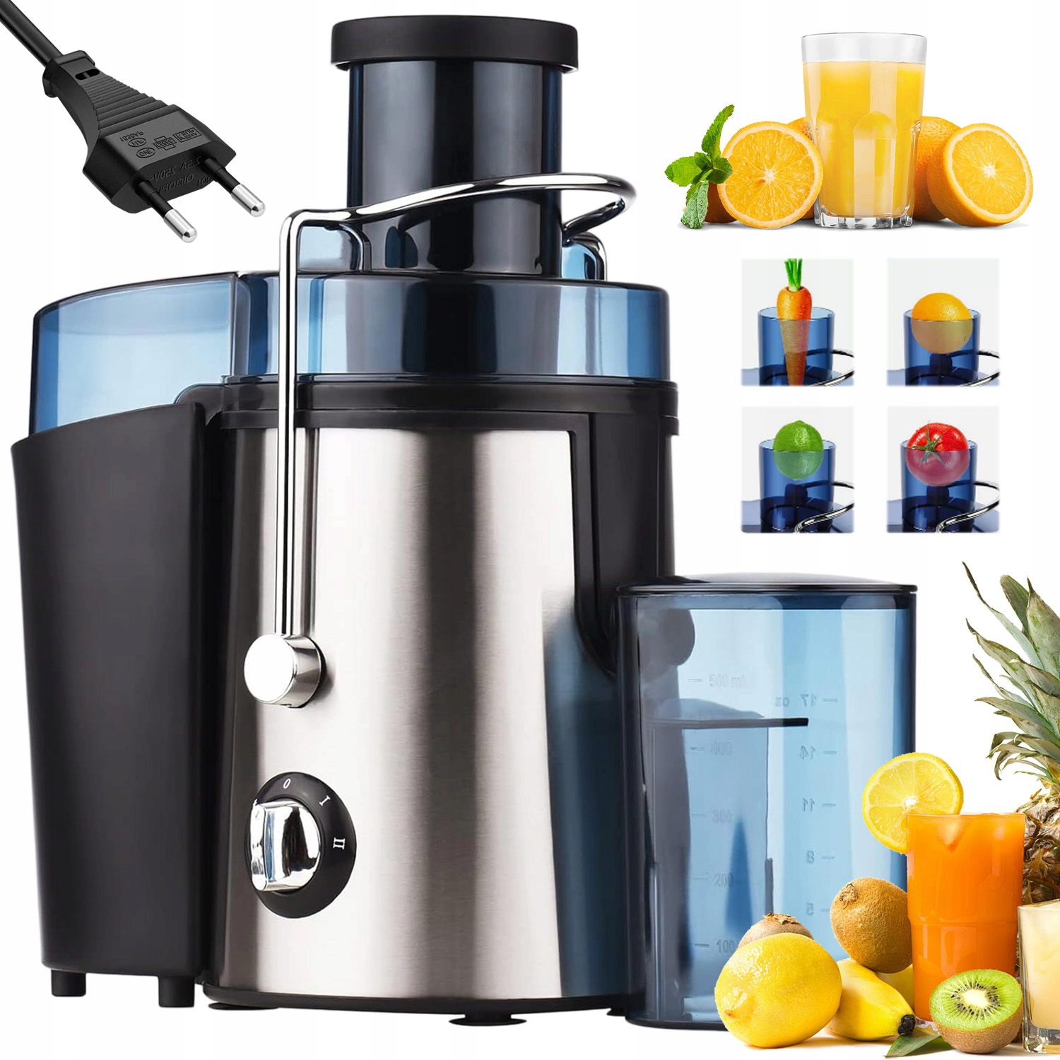 Elektrický Odšťavňovač Ideální Pro Pomeranče, Rychlé Odšťavňování 1000 W, 500 ML