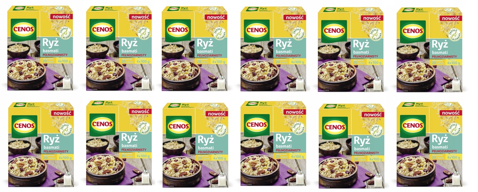 Levně 12 x 400 g Cenos rýže basmati celozrnná v sáčcích Karton