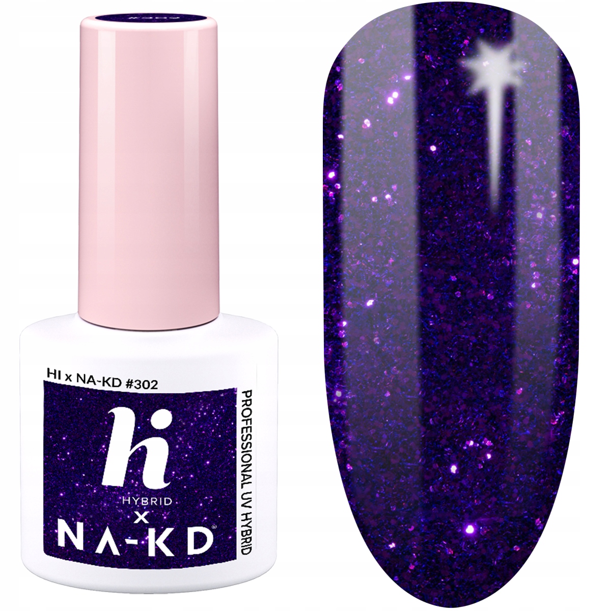 

302 Hi Hybrid Lakier Hybrydowy Shiny Violet 5ML
