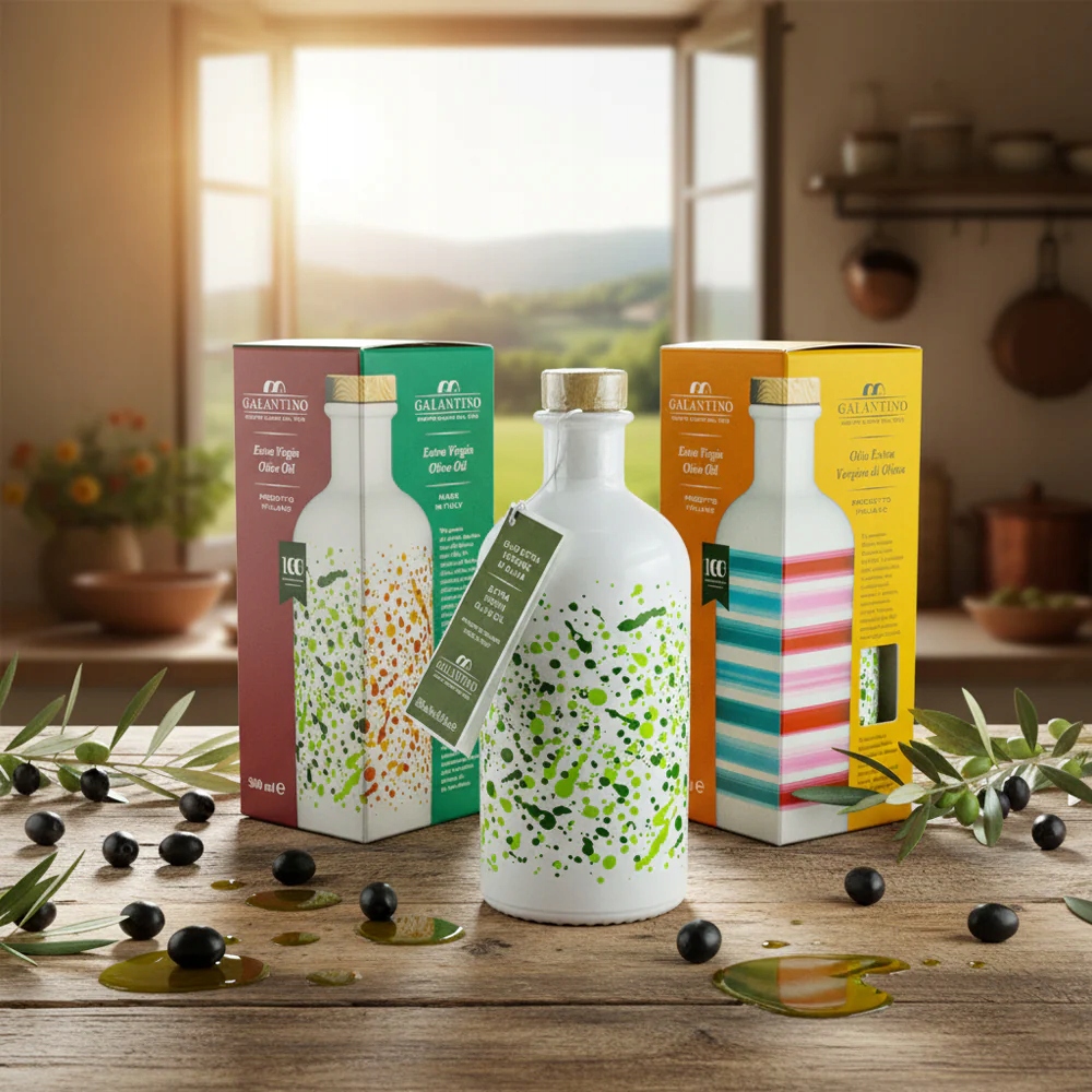 Levně Extra panenský olivový olej v ručně zdobené keramické nádobě (Zelená 500ml)