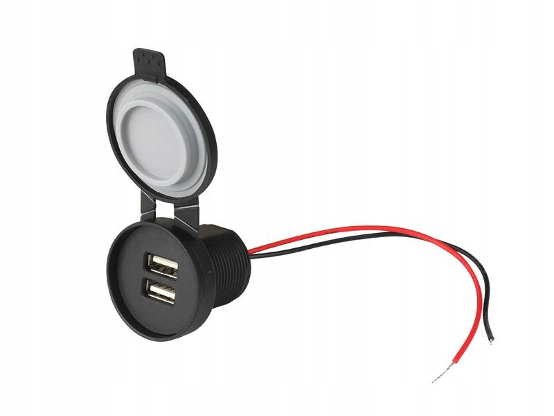 LXG531 Ładowarka USB x2 gniazdo montażowe do samochodu jachtu 12V 24V IP67